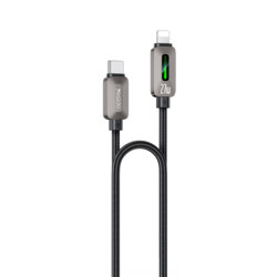 Cablu de date Lightning, 27W, 3A, 1.2m Yesido, CA199, negru