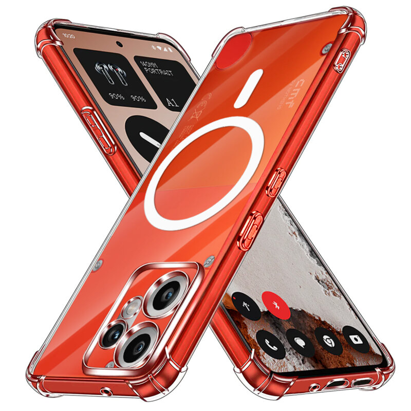 Husa Nothing CMF Phone 2 Pro Techsuit Shockproof Clear Silicone MagSafe, transparenta