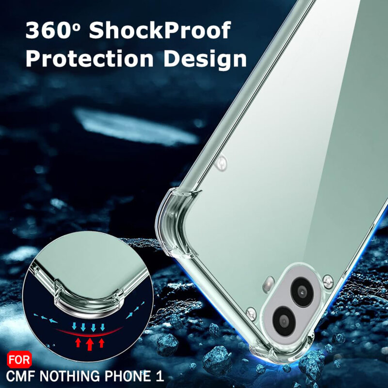 Husa Nothing CMF Phone 2 Pro Techsuit Shockproof Clear Silicone, transparenta