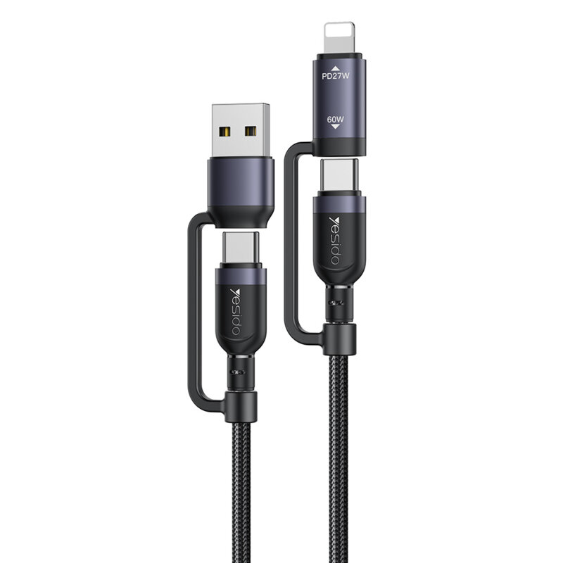 Cablu de date Type-C, Lightning, USB 60W, 1.2m Yesido, CA200
