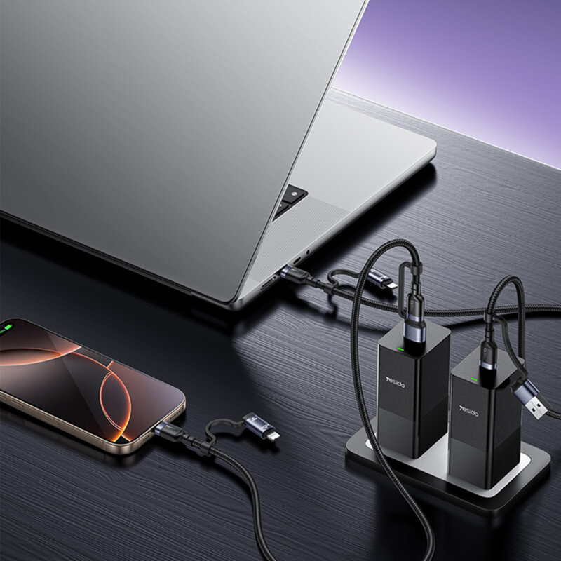 Cablu de date Type-C, Lightning, USB 60W, 1.2m Yesido, CA200