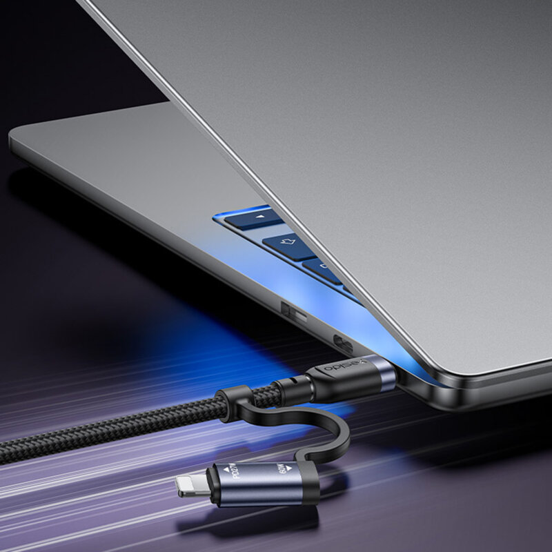 Cablu de date Type-C, Lightning, USB 60W, 1.2m Yesido, CA200