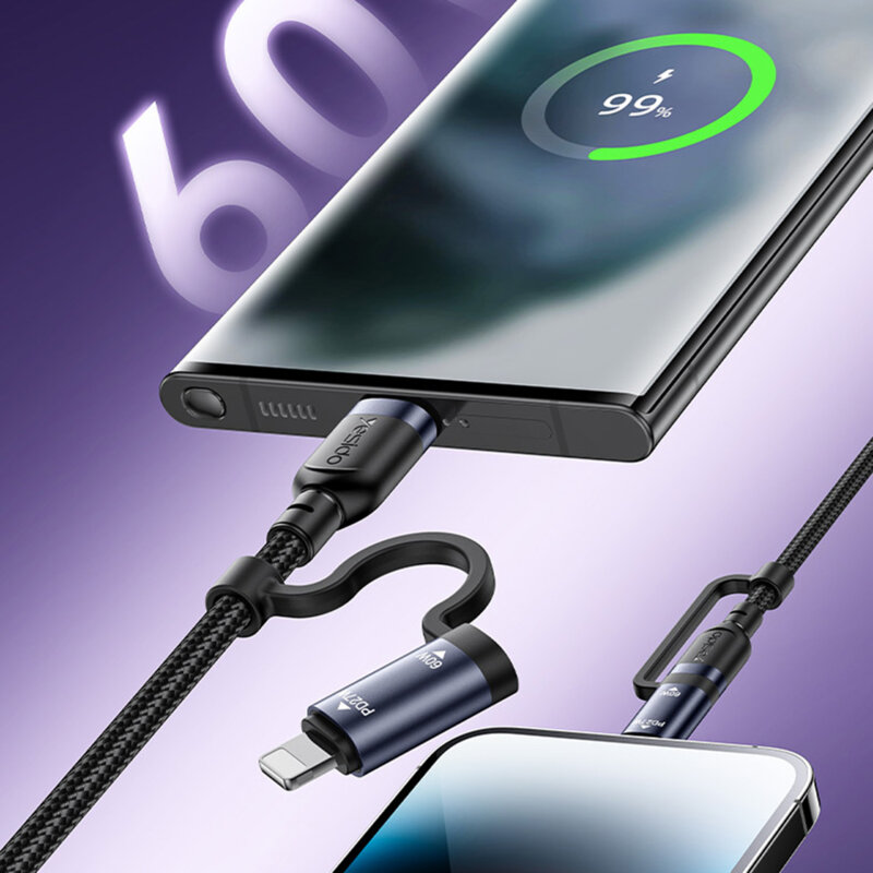 Cablu de date Type-C, Lightning, USB 60W, 1.2m Yesido, CA200