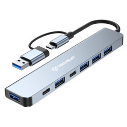 Hub USB, Type-C la USB 3.0, 4x USB 2.0, 2x Type-C Techsuit H6