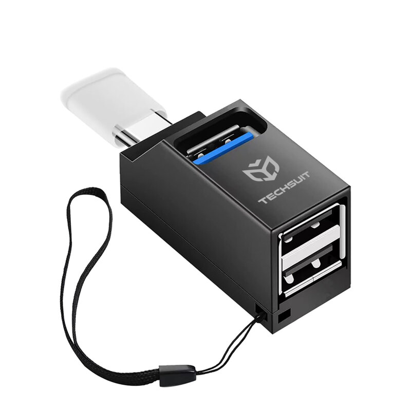 Mini hub Type-C la 2x USB 2.0, 1x USB 3.0 Techsuit EchoLink H10