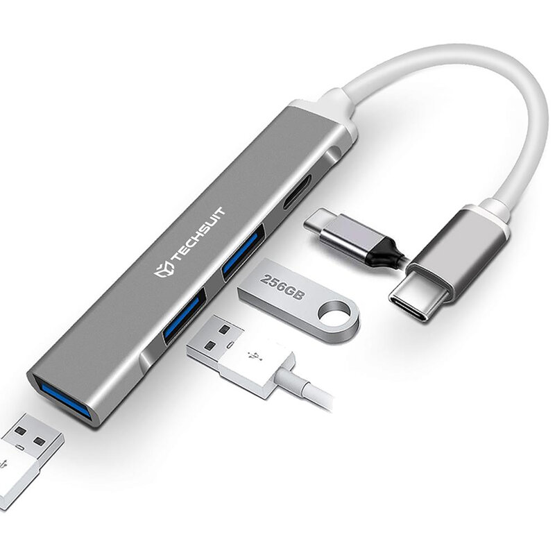 Hub USB-C la 1x USB 3.0, 2x USB 2.0, 1x Type-C Techsuit PolarisBridge H18