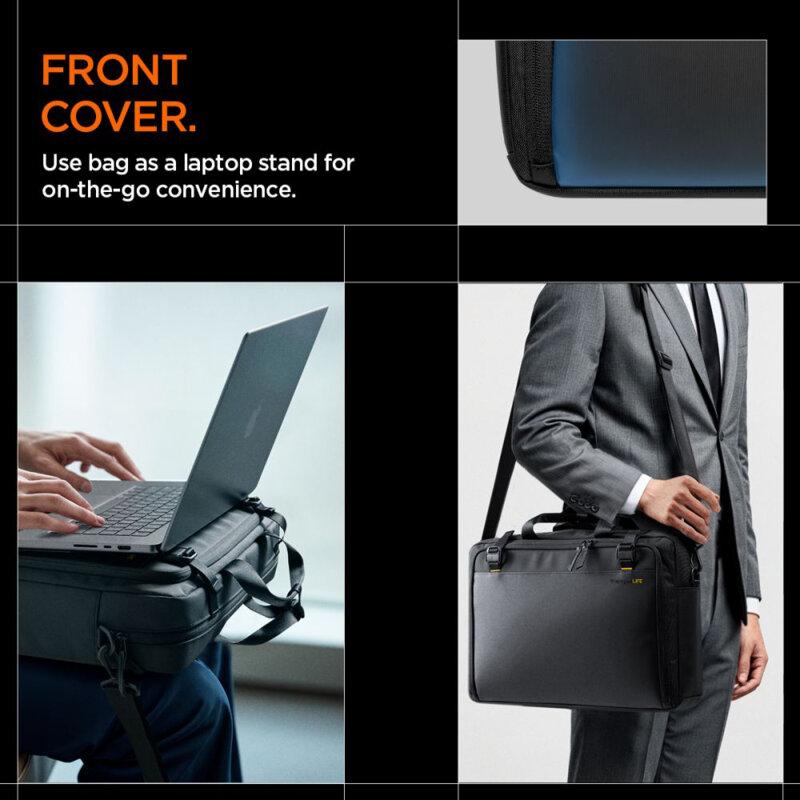 Geanta pentru laptop business cu maner Spigen, KD300, negru