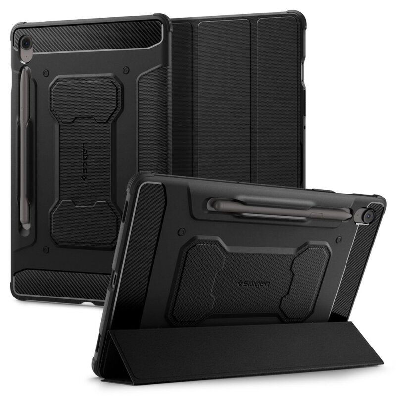 Husa Samsung Galaxy Tab S10 FE Plus Spigen Rugged Armor Pro, negru