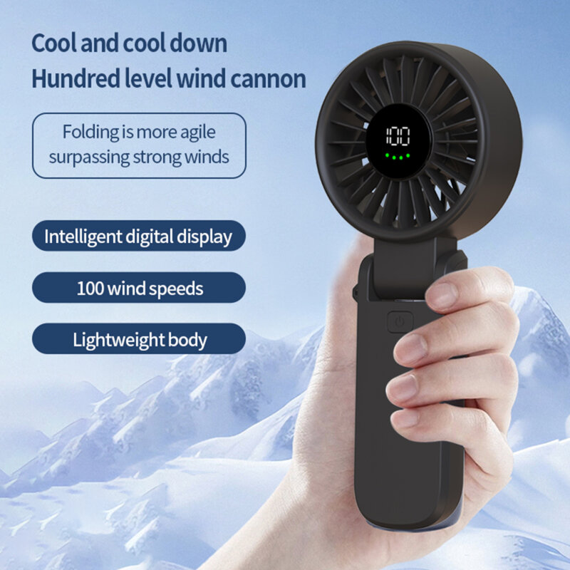 Ventilator de mana portabil premium Type-C Techsuit A10, alb