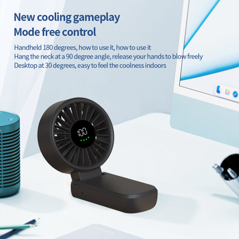 Ventilator de mana portabil premium Type-C Techsuit A10, alb