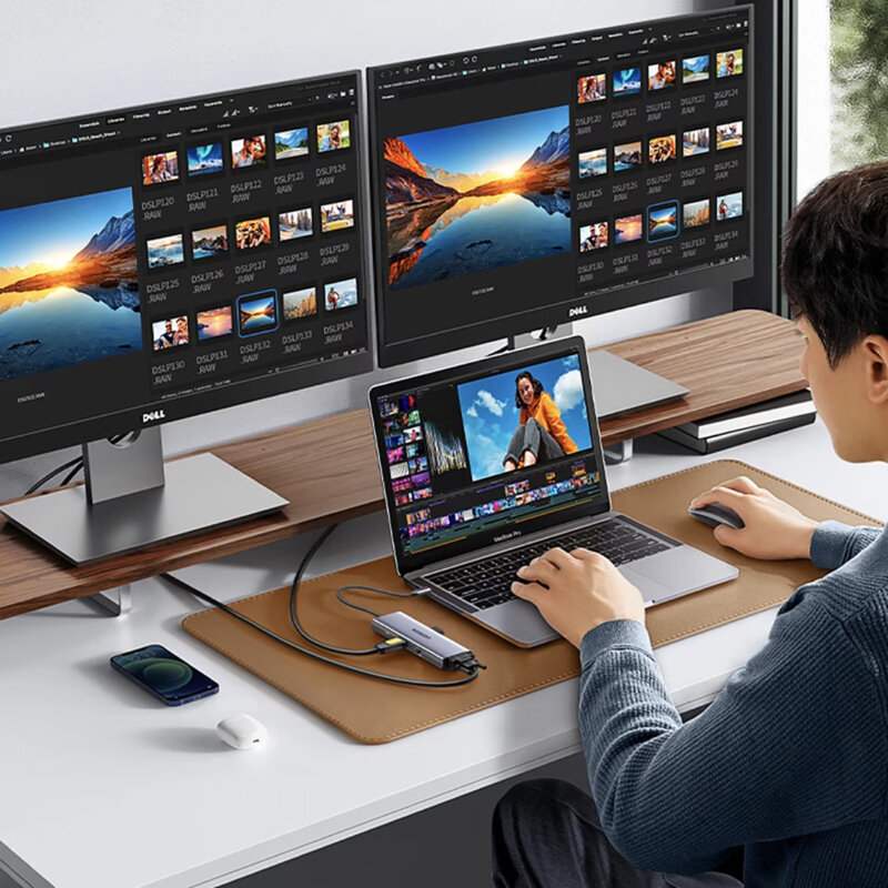 Hub USB-C la 3x USB-A, Type-C, HDMI, VGA, RJ45, SD/TF Card Ugreen, 15600