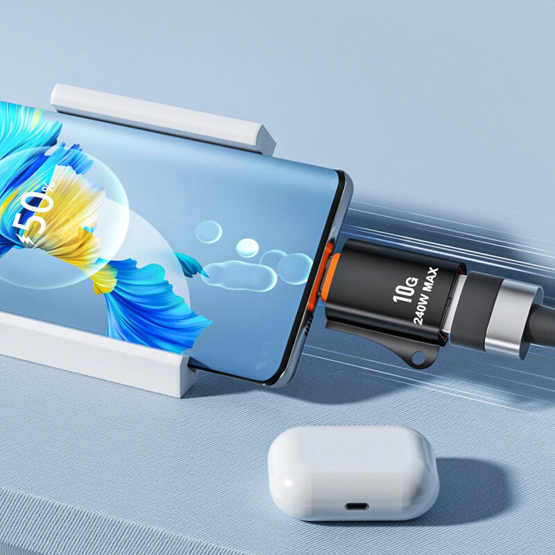 Adaptor OTG premium USB la Type-C 10Gbps, 240W Techsuit A1