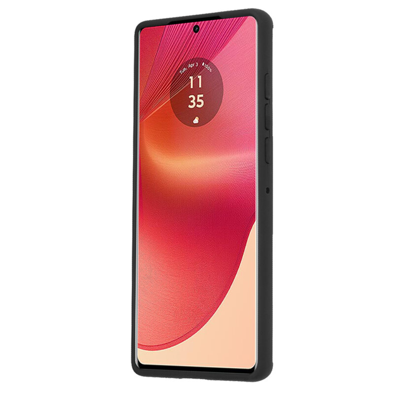 Husa Motorola Edge 50 Fusion Techsuit Glinth cu inel suport stand magnetic, negru