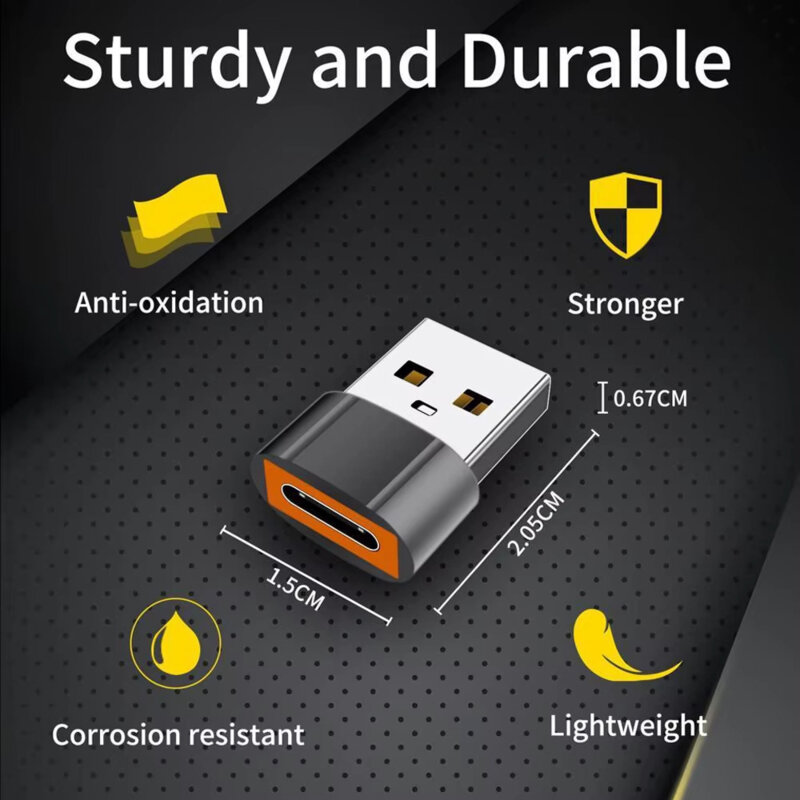 Adaptor OTG premium Type-C la USB, 6A, 120W Techsuit A4, negru