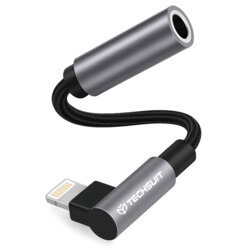 Adaptor audio premium, Lightning la Jack 3A Techsuit MusicDoX AC6, gri
