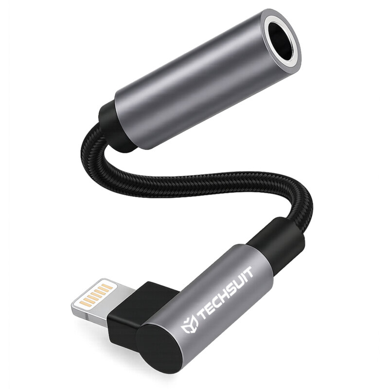 Adaptor audio premium, Lightning la Jack 3A Techsuit MusicDoX AC6, gri