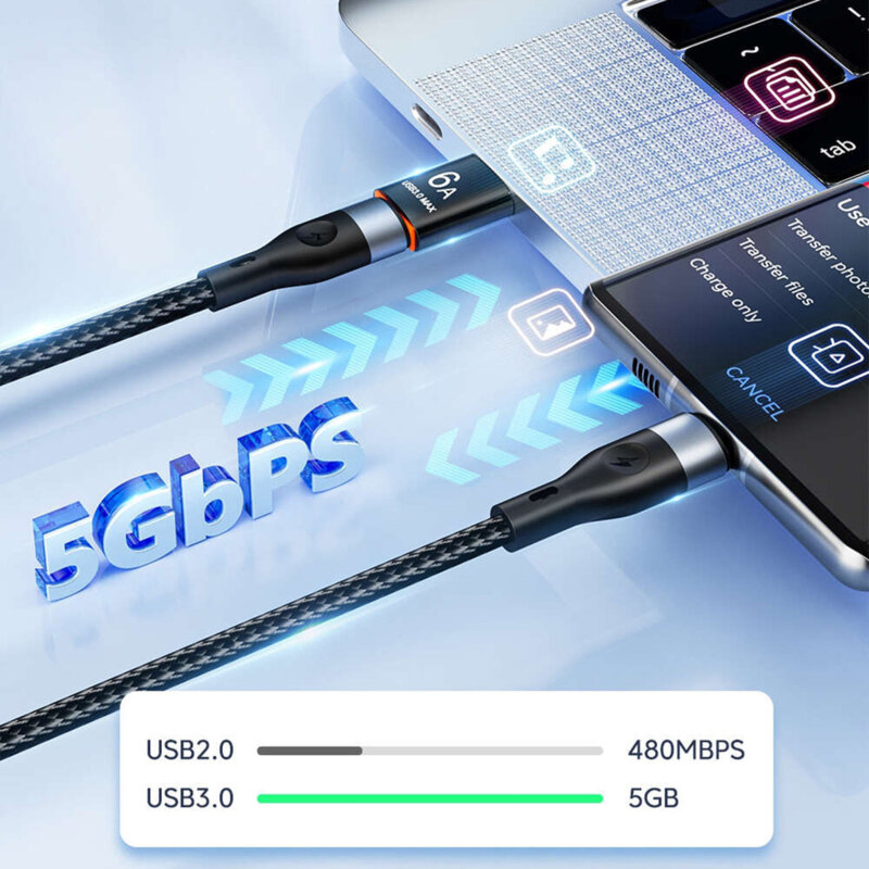 Adaptor OTG premium Type-C la USB, 5Gbps, 6A Techsuit A5, negru