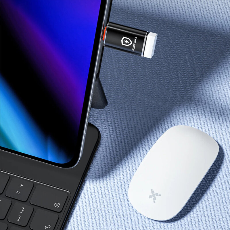 Adaptor OTG premium USB la Lightning, PD30W Techsuit A6, negru