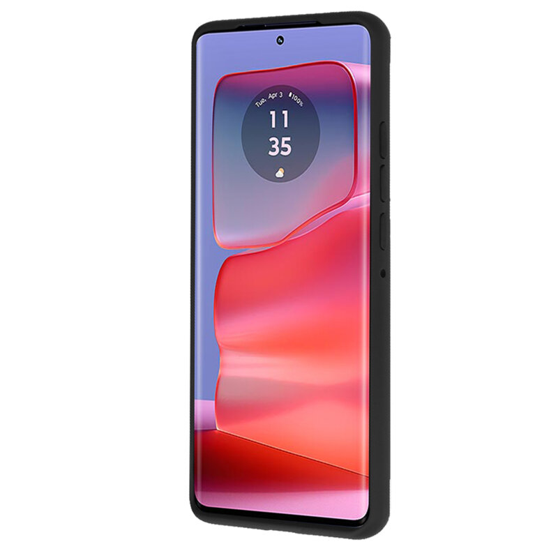 Husa Motorola Edge 50 Pro Techsuit Glinth cu inel suport stand magnetic, negru