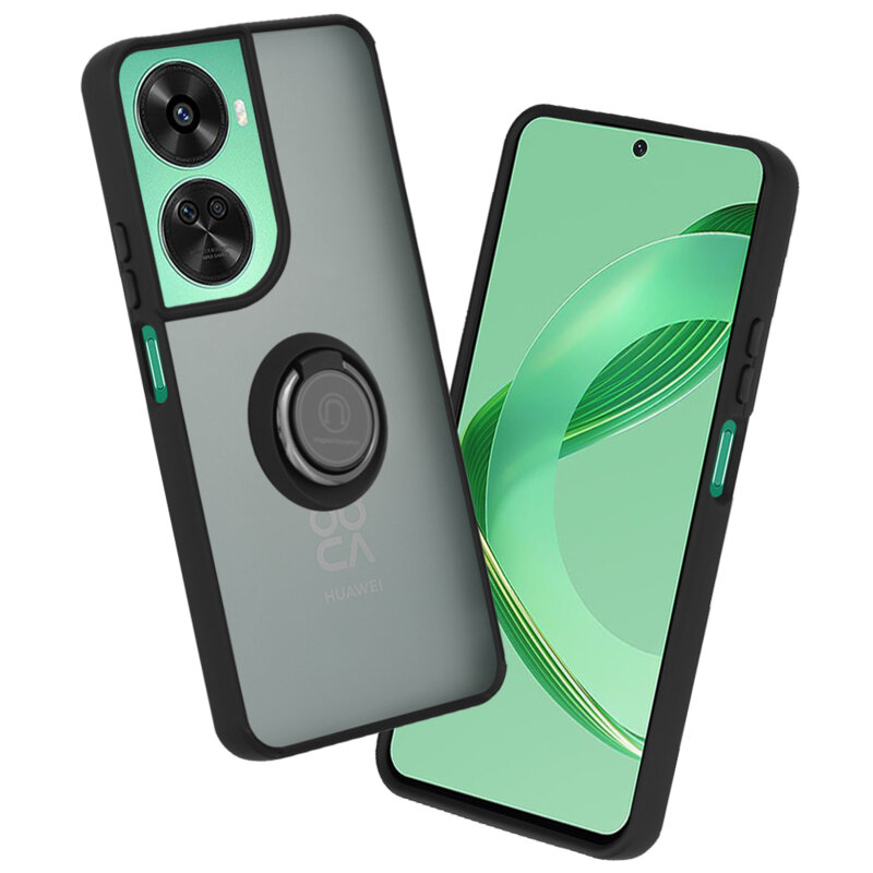 Husa Huawei nova 11 SE Techsuit Glinth cu inel suport stand magnetic, negru