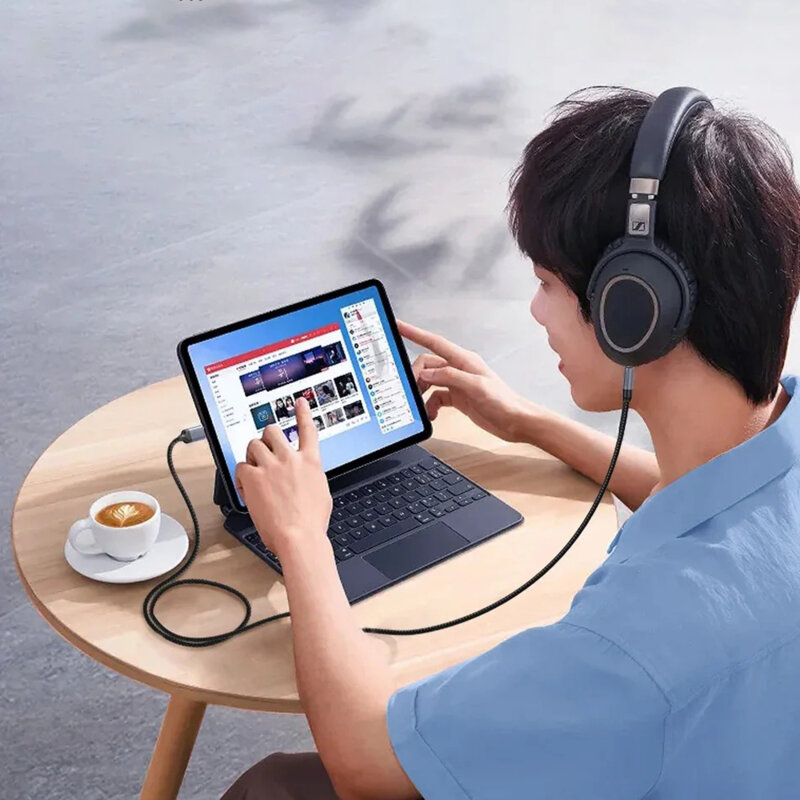 Cablu audio premium, adaptor USB-C Techsuit SoundShell AC9, 1.5m