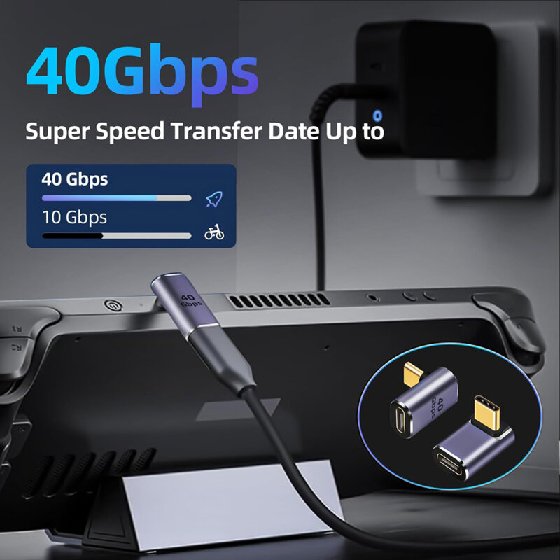 Adaptor OTG premium Type-C to Type-C, 3A, 40Gbps Techsuit A12, gri