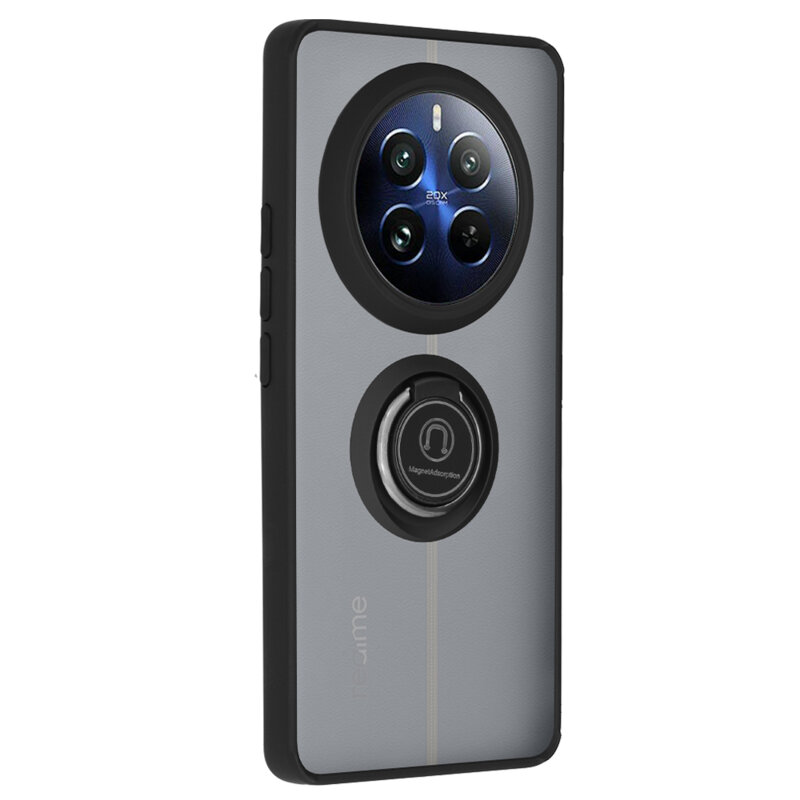 Husa Realme 12 Pro Techsuit Glinth cu inel suport stand magnetic, negru