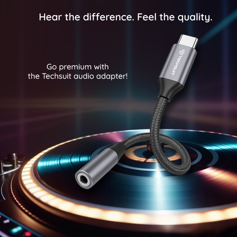 [Pachet 2x] Set adaptoare audio premium Type-C Techsuit FuseXound AC12