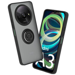 Husa Xiaomi Redmi A3 Techsuit Glinth cu inel suport stand magnetic, negru