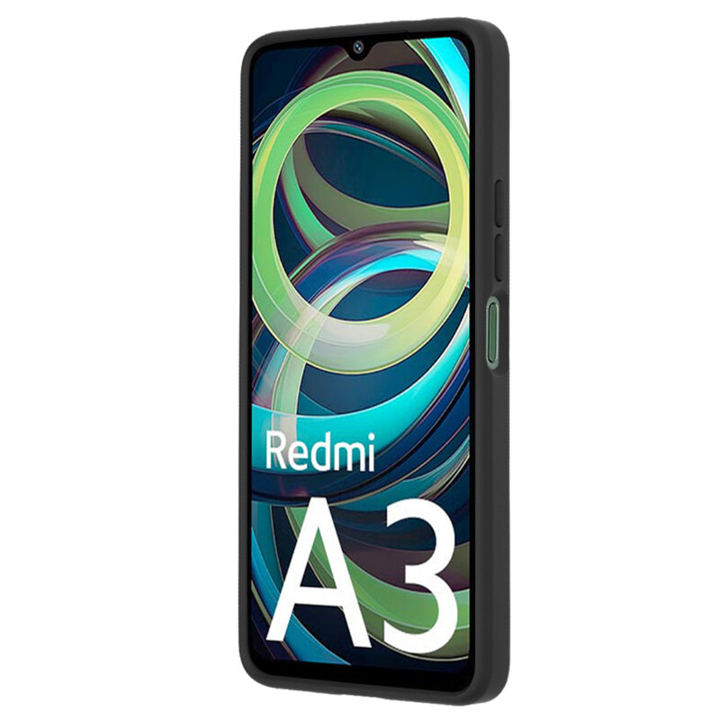 Husa Xiaomi Redmi A3 Techsuit Glinth cu inel suport stand magnetic, negru