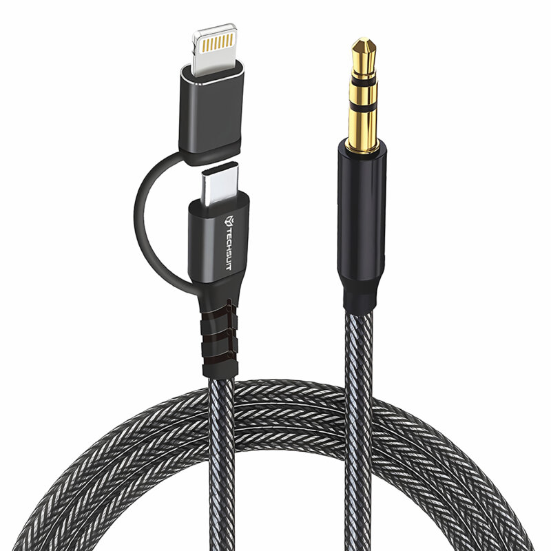 Adaptor audio premium Lightning + Type-C Techsuit EchoSnap AC15