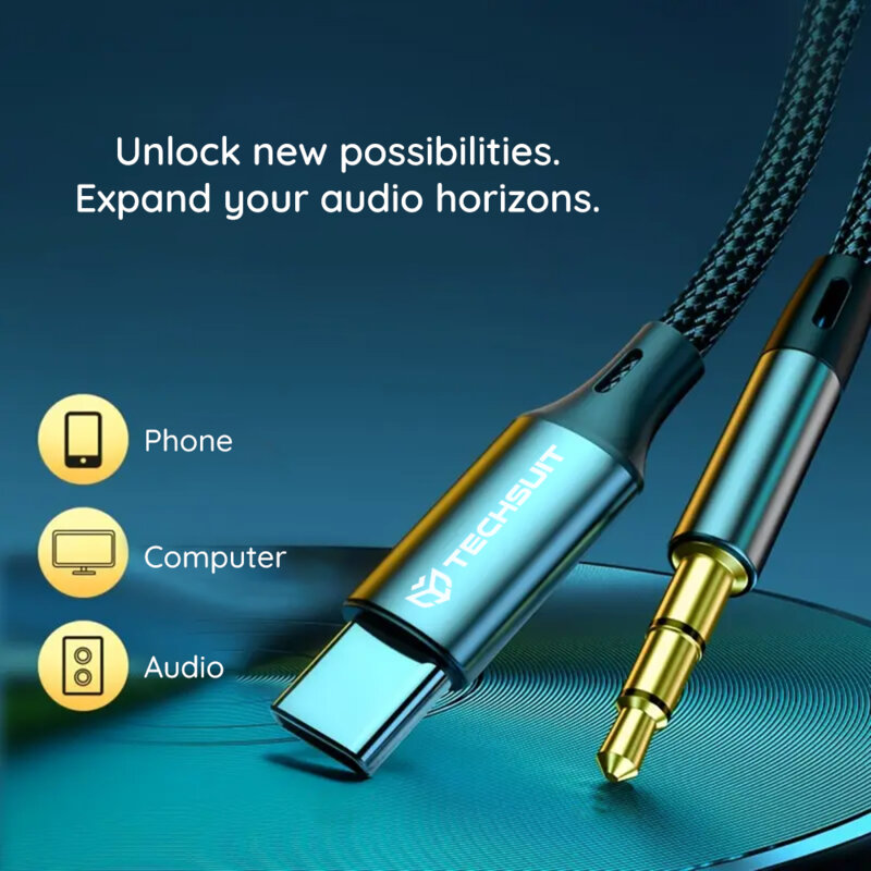 Cablu audio premium, adaptor Type-C Techsuit FuseXound AC11, 0.5m