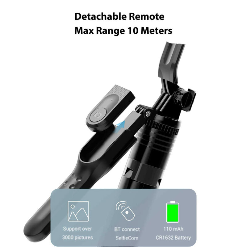 Selfie stick Bluetooth cu trepied stabil Techsuit K28P, 183cm