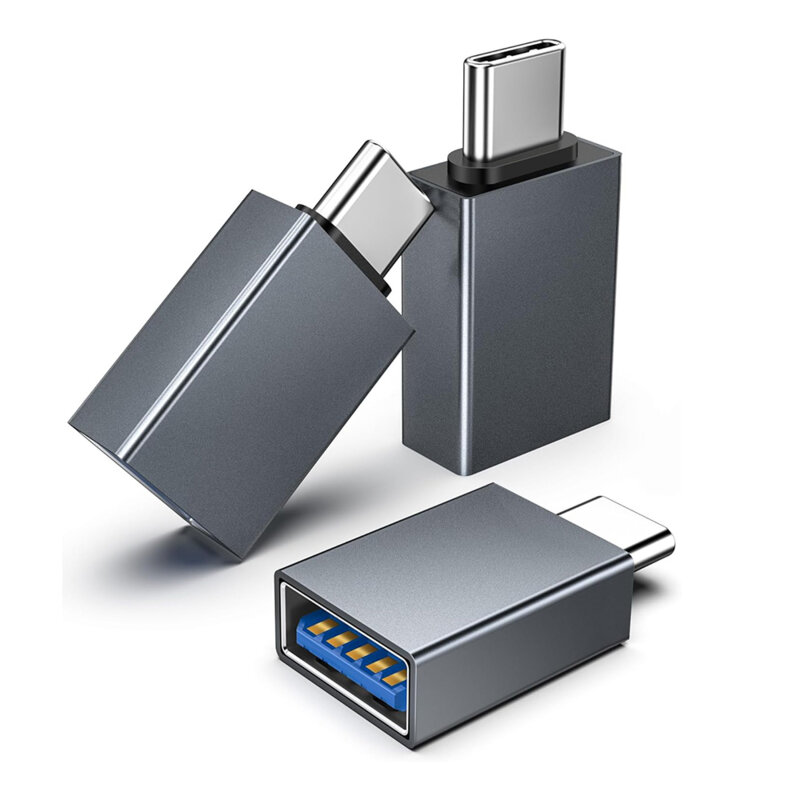 Adaptor OTG premium USB la Type-C, 3A, 5Gbps Techsuit A8, gri