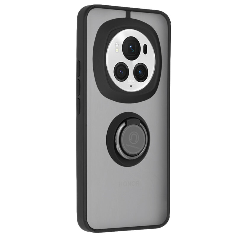 Husa Honor Magic6 Pro Techsuit Glinth cu inel suport stand magnetic, negru