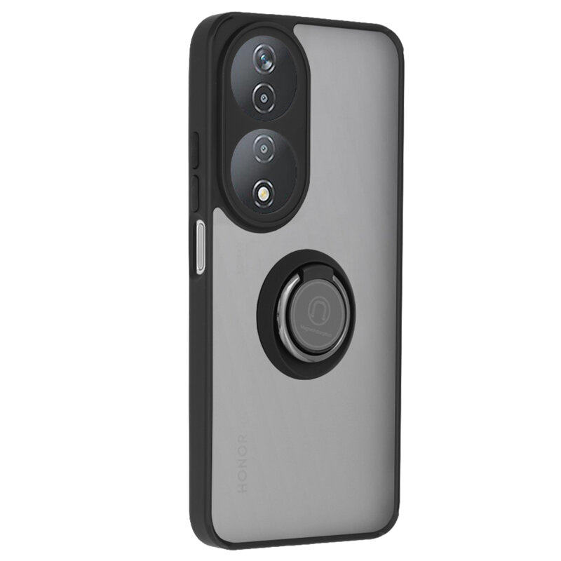 Husa Honor X7b 5G Techsuit Glinth cu inel suport stand magnetic, negru