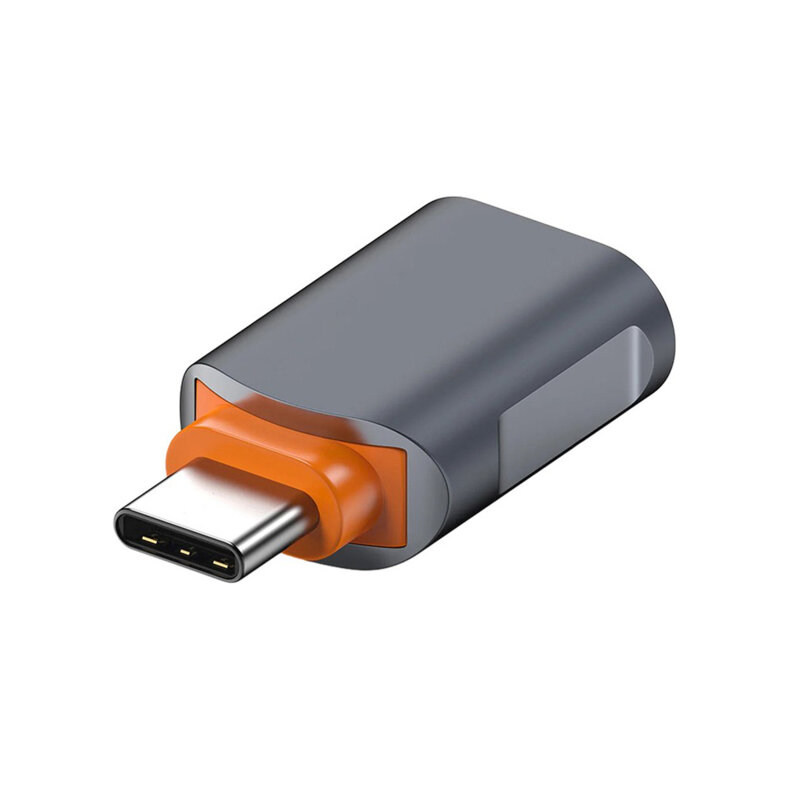 Adaptor OTG premium USB la Type-C, 6A, 5Gbps Techsuit A9, gri