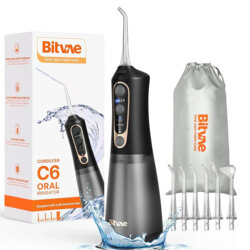 Irigator bucal cu 6 capete, 3 moduri Bitvae C6, 300ml, negru