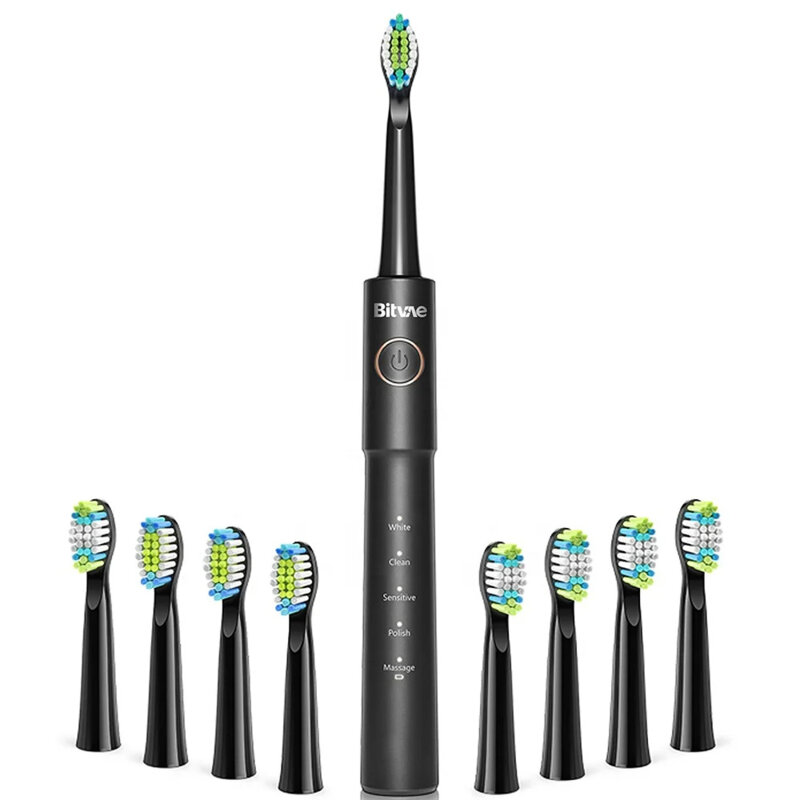 Periuta de dinti sonica cu 5 moduri, 8 capete Bitvae E11, roz