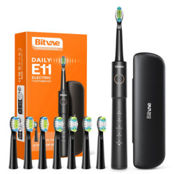 Periuta de dinti sonica cu 5 moduri, 8 capete Bitvae E11, negru