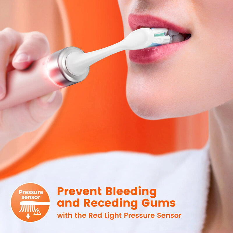 Periuta de dinti ultrasonica soft cu 8 capete Bitvae S2, roz