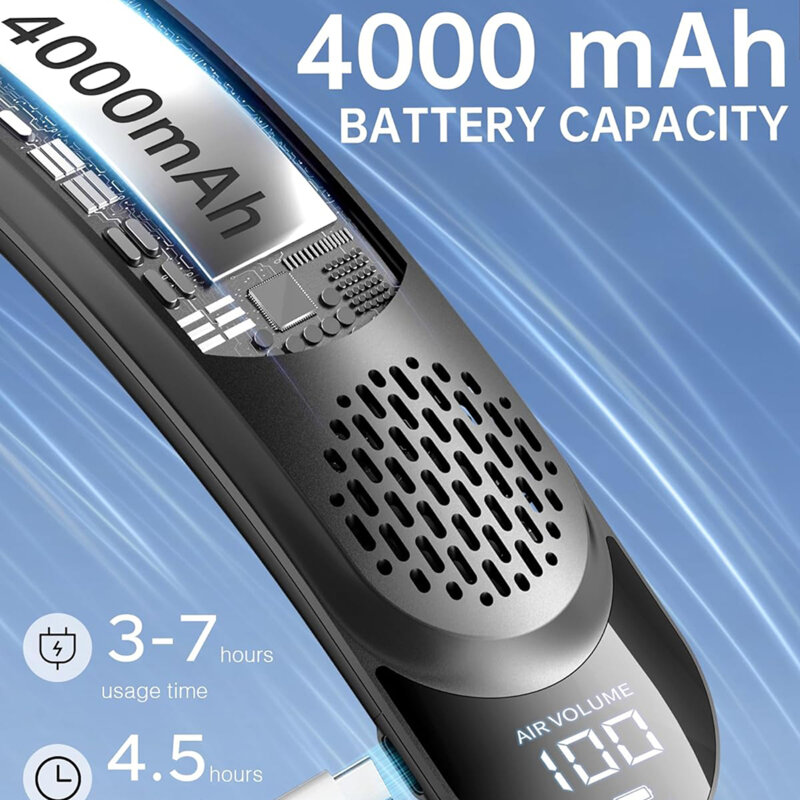 Ventilator portabil pentru gat cu acumulator 4000mAh Techsuit S8