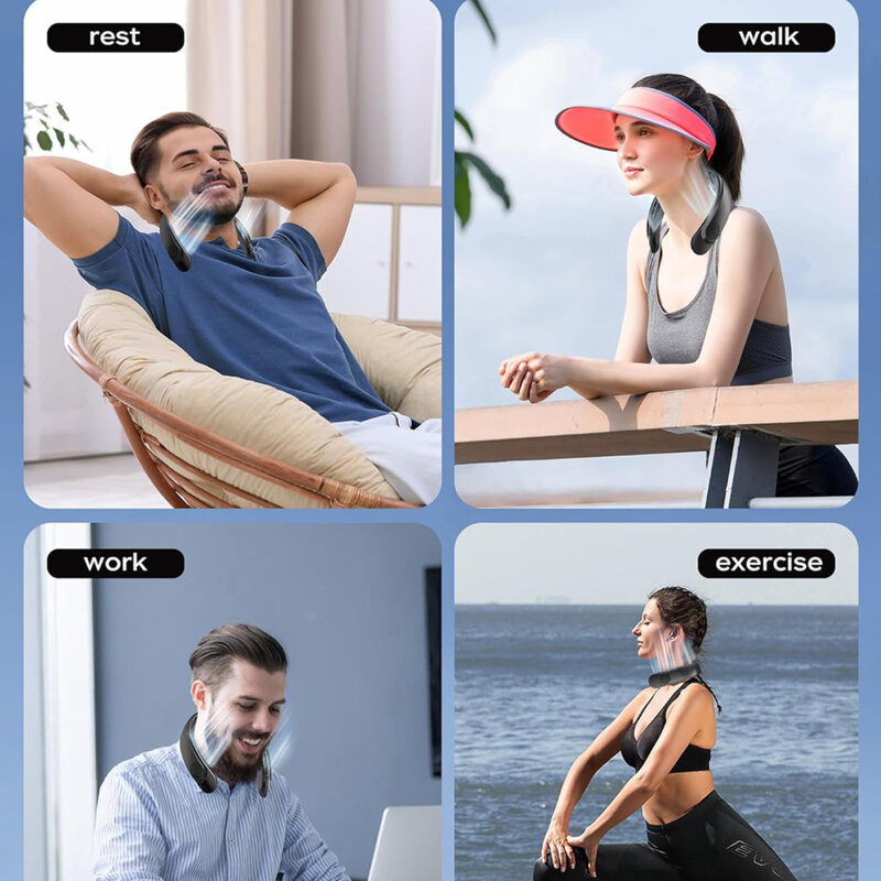 Ventilator portabil pentru gat cu acumulator 4000mAh Techsuit S8