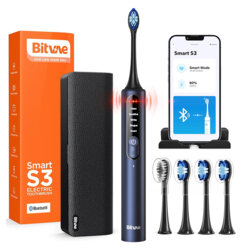 Periuta de dinti smart sonica cu 4 rezerve Bitvae S3, albastru