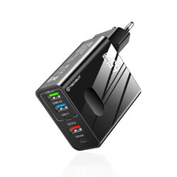 Incarcator priza GaN Fast Charge 65W Techsuit, negru, CHC1