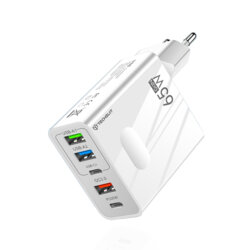 Incarcator priza GaN Fast Charge 65W Techsuit, alb, CHC1