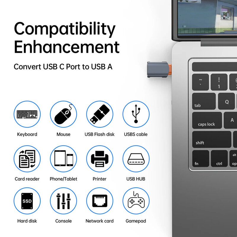 Adaptor OTG premium USB la Type-C, 6A, 5Gbps Techsuit A9, gri