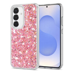 Husa cu sclipici Samsung Galaxy S25 Techsuit Sparkly Glitter, roz