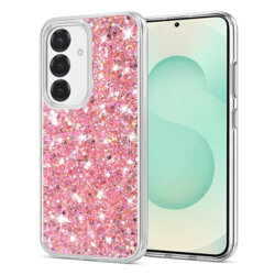 Husa cu sclipici Samsung Galaxy S25 Plus Techsuit Sparkly Glitter, roz