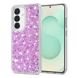 Husa cu sclipici Samsung Galaxy S25 Plus Techsuit Sparkly Glitter, magenta